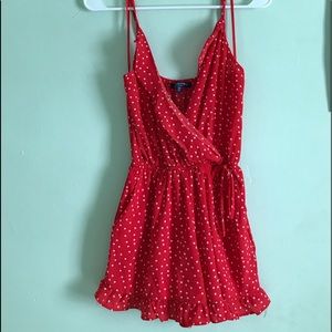 NWOT Red/white polka dotted Romper